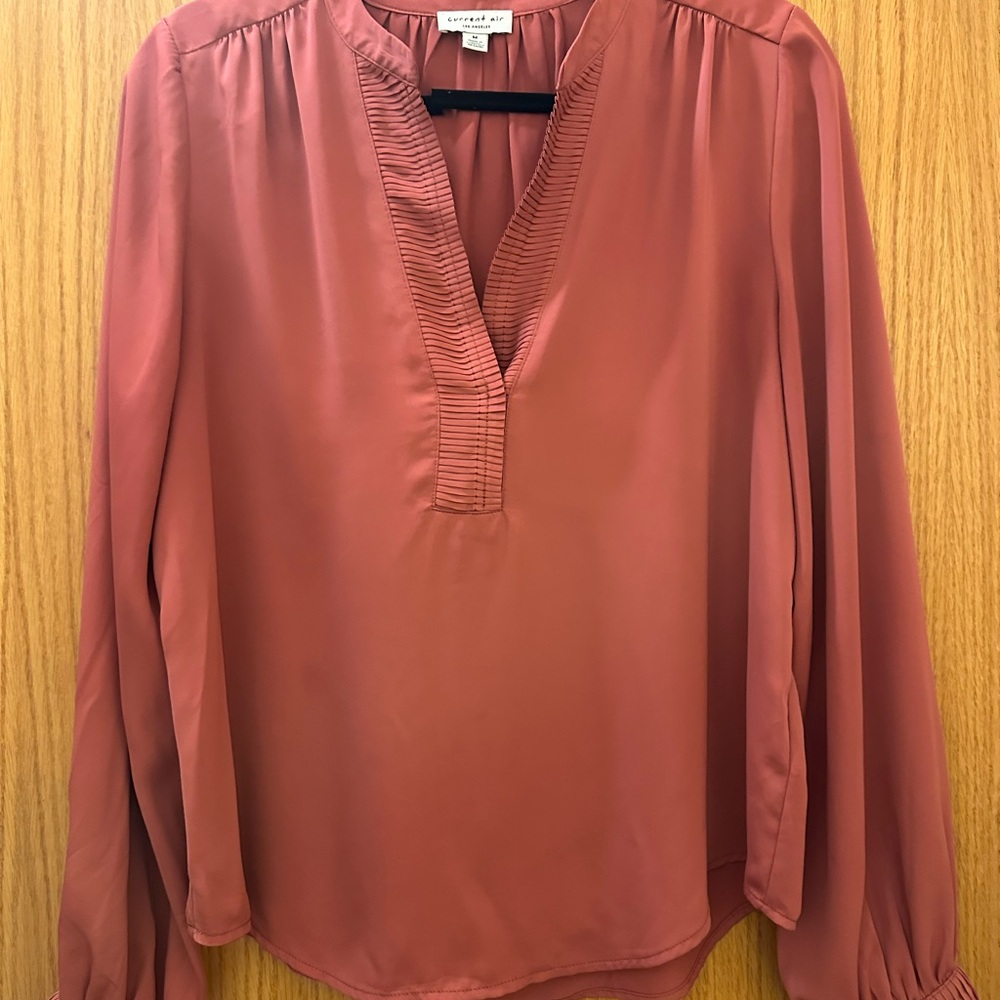 Current Air - Dusty Rose blouse with pleating - Size S